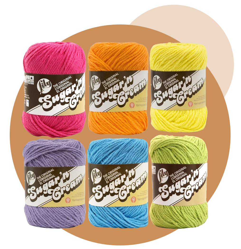 Lily Sugar n' Cream Solid Variety Assortment 6 Pack Bundle 100 Percent Cotton Medium 4 Worsted (Multicolor)